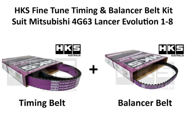HKS Fine Tune Timing Belt & Balancer Belt - Mitsubishi 4G63 Lancer Evolution 1-8 - Image 2